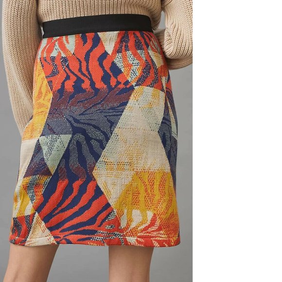 anthropologie Abstract Jacquard Knit Mini Skirt new with tag nwt - Picture 3 of 8